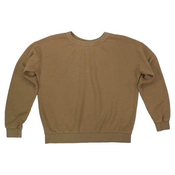 Jungmaven Crux Cropped Terry Sweatshirt / Sweater in Coyote, Size XS - Picture 1 of 14